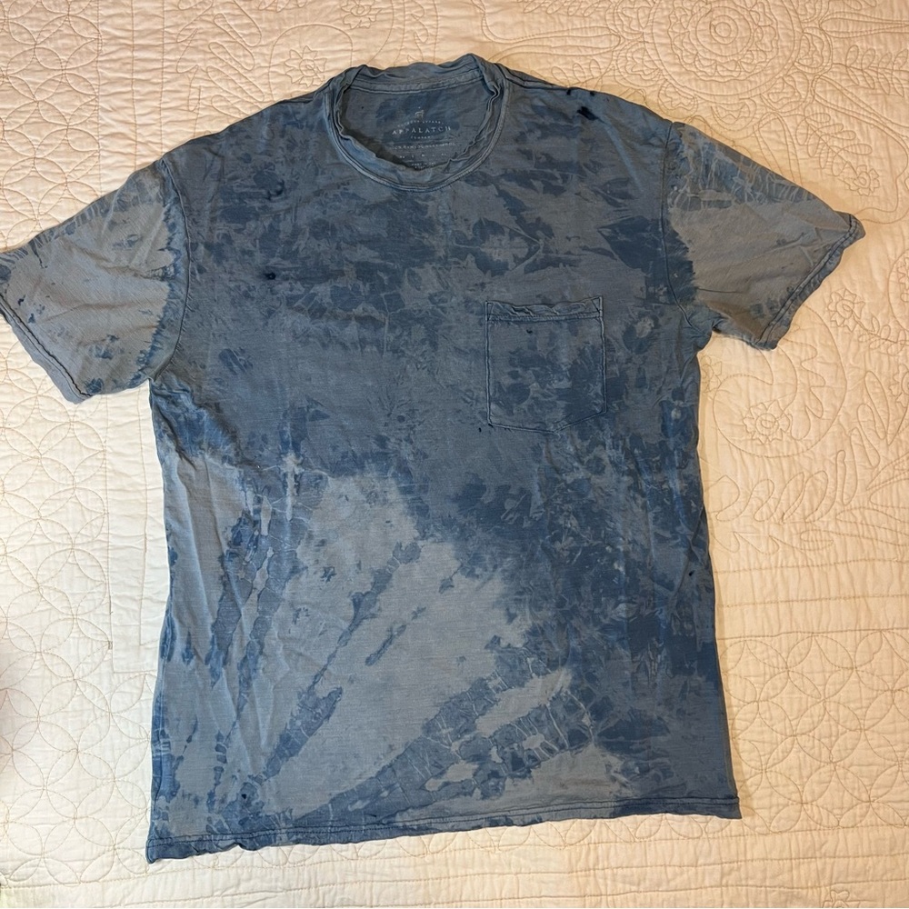 Appalatch Blue 100% Rambouillet Wool crewneck tee, Men’s Size Small